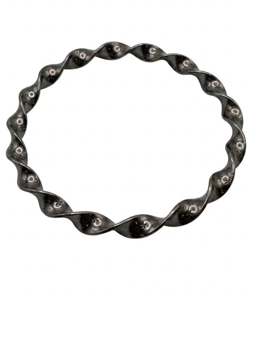 Gunmetal Twisted Wave Bangle Bracelet